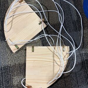 Wooden Wall Shelves with White Cords